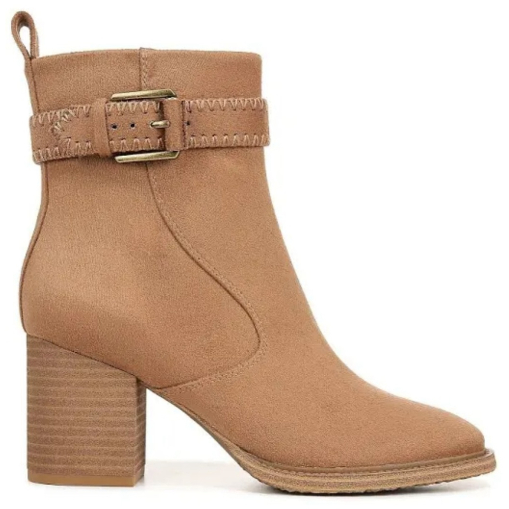 Zodiac Modern Western Ridding Biker Ankle Boots Bootie SZ 10 M Microsuede Tan - Picture 3 of 12